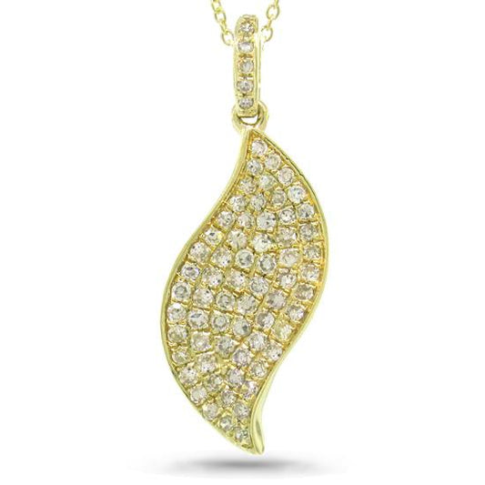 14k Yellow Gold Diamond Pendant - 0.44ct