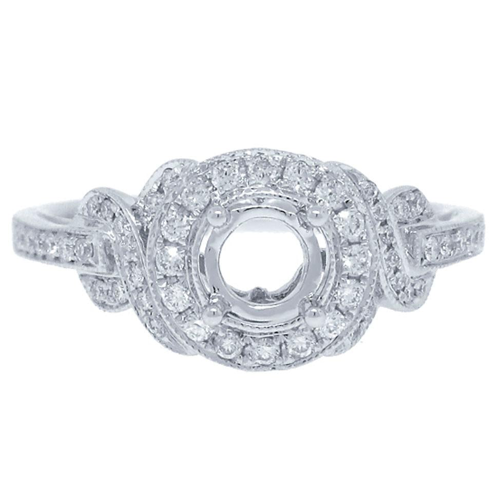 14k White Gold Diamond Semi-mount Ring - 0.30ct