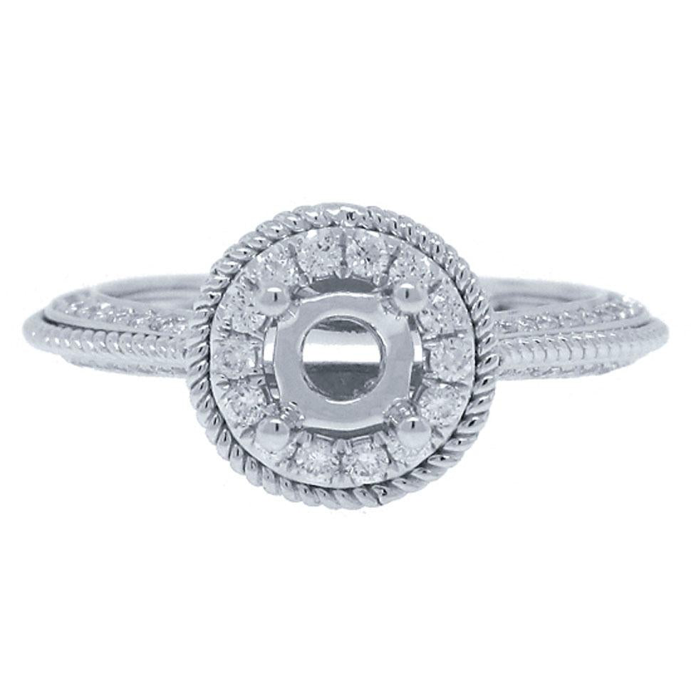 14k White Gold Diamond Semi-mount Ring - 0.35ct
