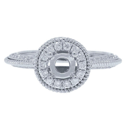 14k White Gold Diamond Semi-mount Ring - 0.35ct