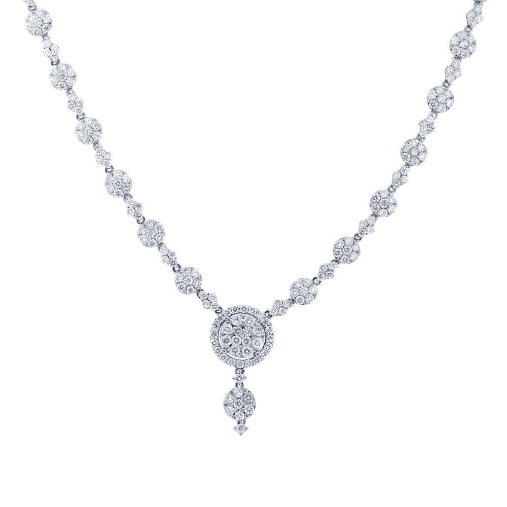 18k White Gold Diamond Necklace - 9.07ct V0109