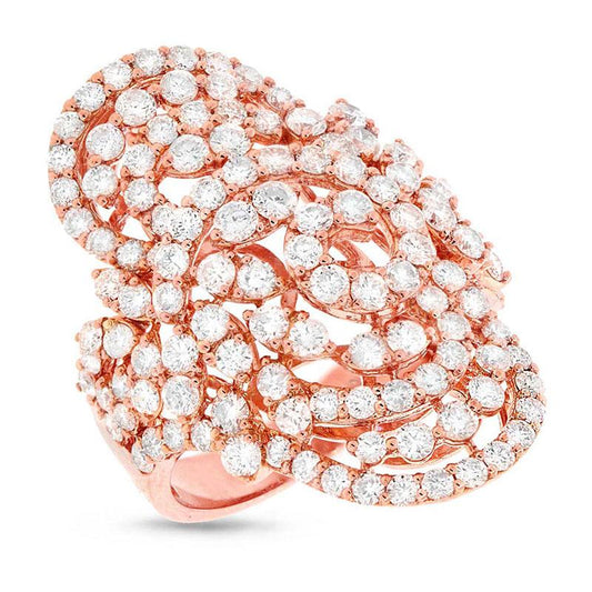 18k Rose Gold Diamond Lady's Ring - 3.64ct