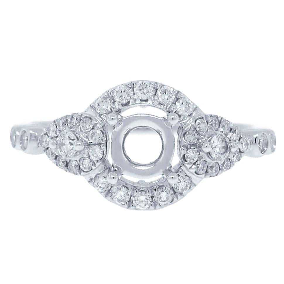 14k White Gold Diamond Semi-mount Ring - 0.35ct
