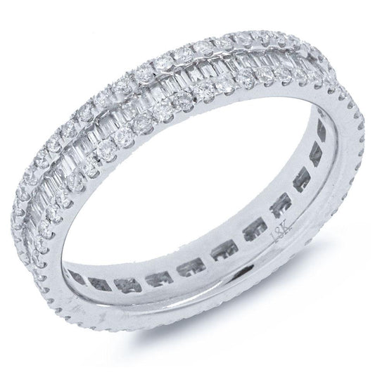 18k White Gold Diamond Eternity Band Size 6.5 - 1.15ct
