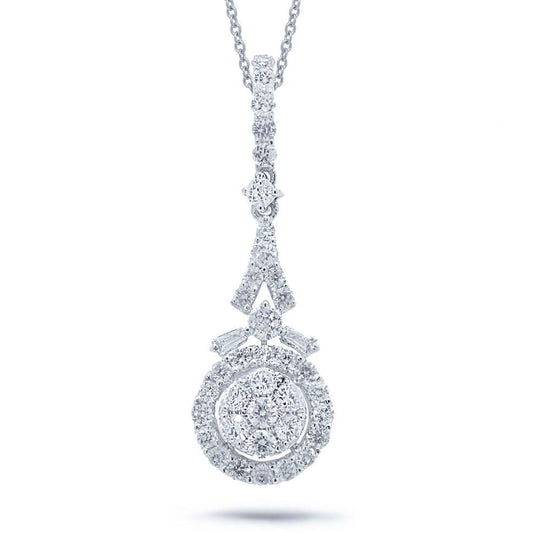 18k White Gold Diamond Pendant - 0.88ct