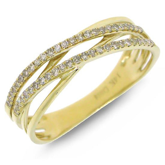 14k Yellow Gold Diamond Bridge Ring - 0.21ct