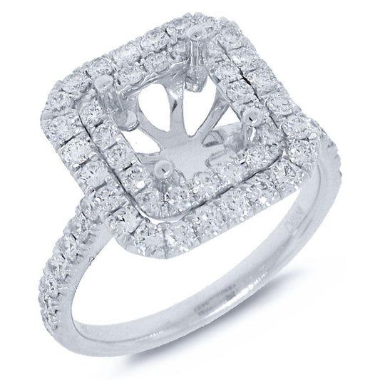 18k White Gold Diamond Semi-mount Ring - 0.66ct
