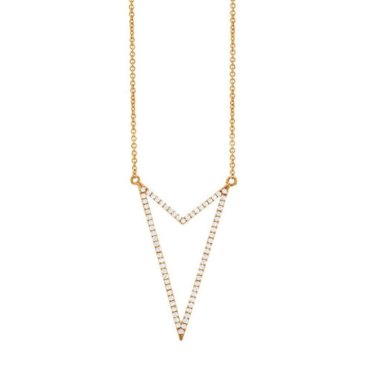 14k Yellow Gold Diamond Pendant - 0.22ct