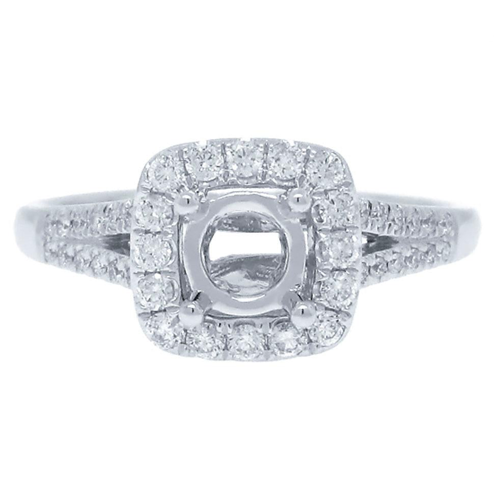 14k White Gold Diamond Semi-mount Ring - 0.32ct