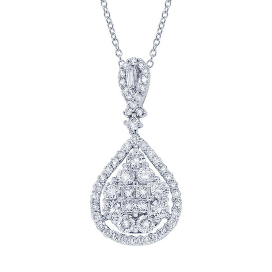 18k White Gold Diamond Pendant - 1.77ct