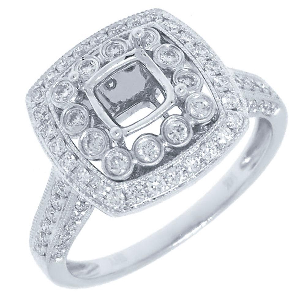 14k White Gold Diamond Semi-mount Ring - 0.60ct