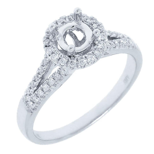 14k White Gold Diamond Semi-mount Ring - 0.20ct
