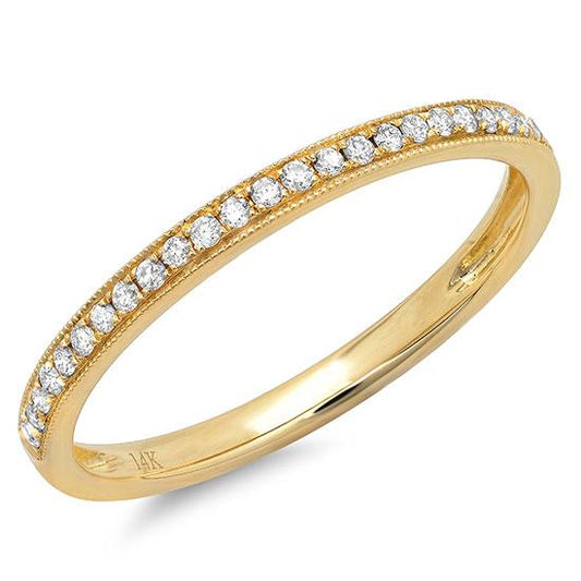 14k Yellow Gold Diamond Lady's Band
