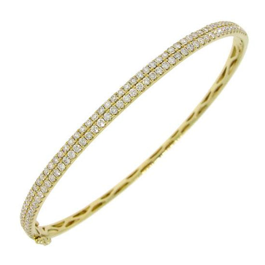 14k Yellow Gold Diamond Bangle - 1.96ct