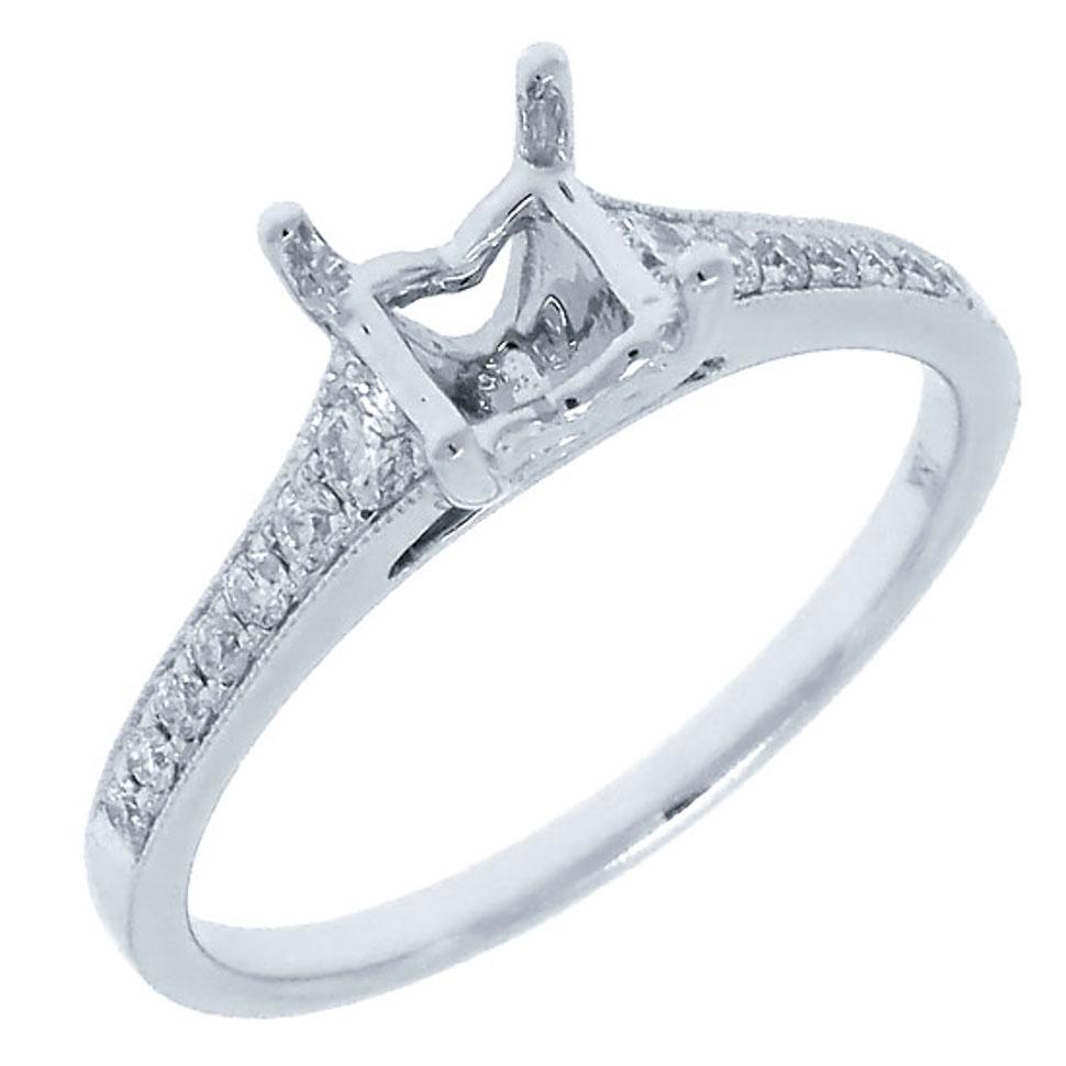 18k White Gold Diamond Semi-mount Ring - 0.24ct