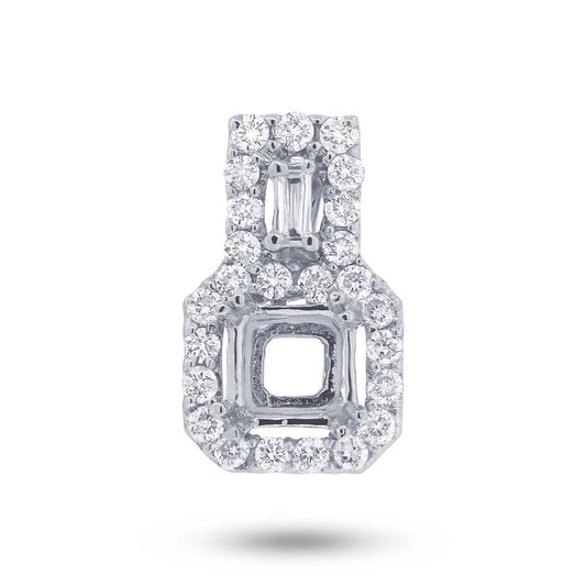 18k White Gold Diamond Semi-mount Pendant - 0.32ct