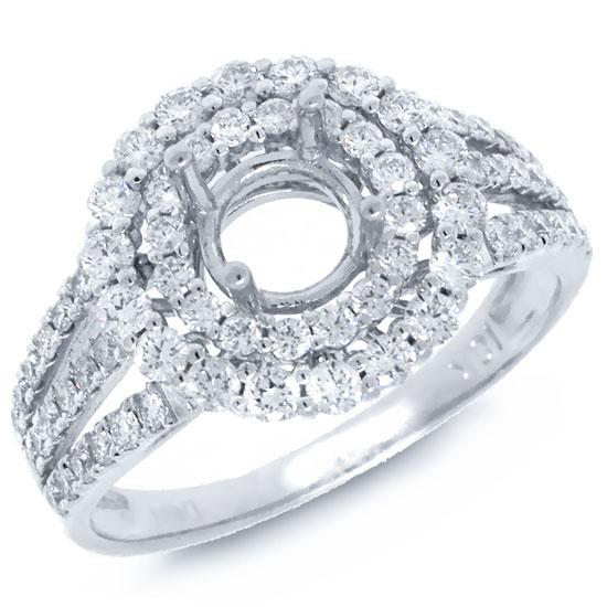 18k White Gold Diamond Semi-mount Ring - 0.97ct