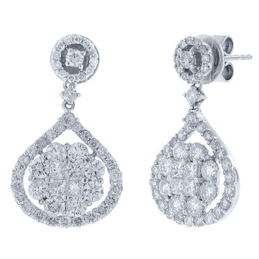 18k White Gold Diamond Earring - 2.88ct