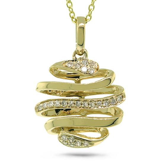 14k Yellow Gold Diamond Pendant - 0.08ct