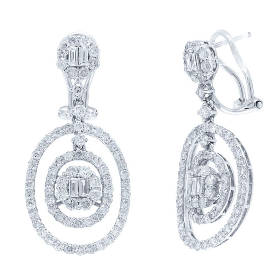 18k White Gold Diamond Earring - 2.72ct