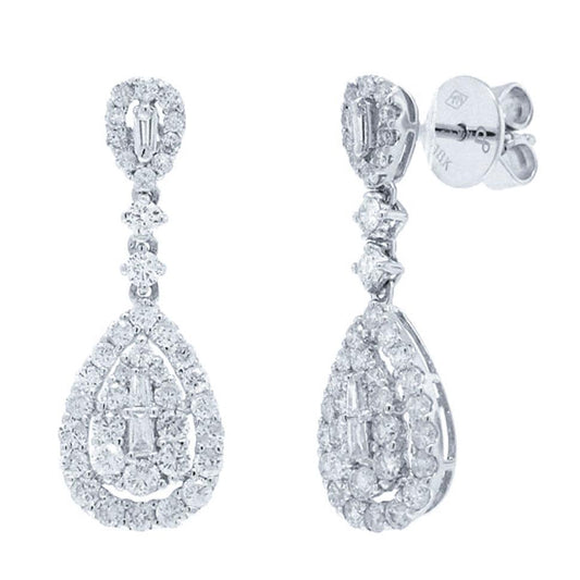 18k White Gold Diamond Earring - 1.41ct