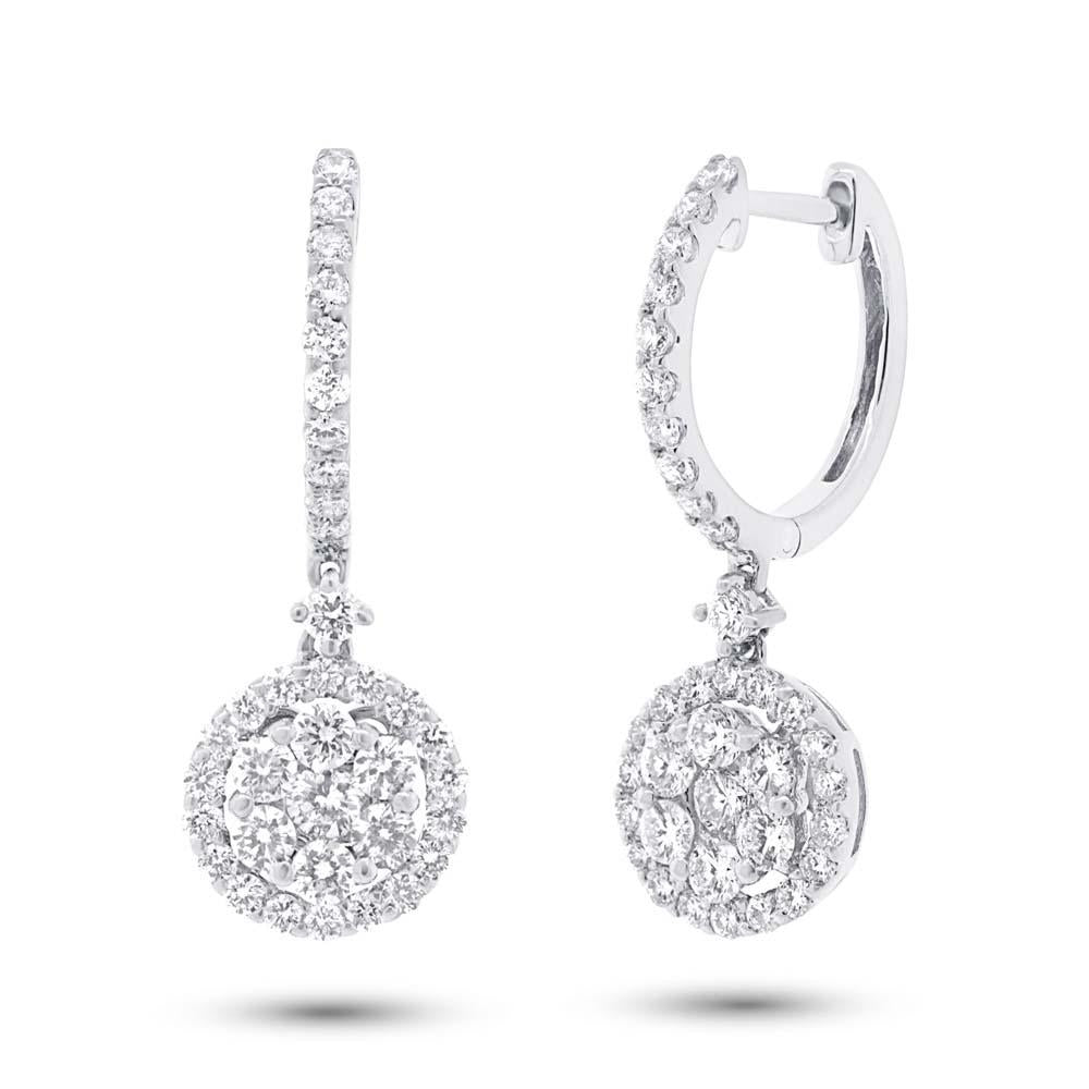 18k White Gold Diamond Earring - 1.29ct