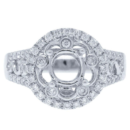 14k White Gold Diamond Semi-mount Ring - 0.52ct