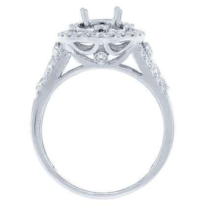 14k White Gold Diamond Semi-mount Ring - 0.52ct