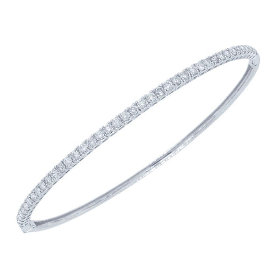 18k White Gold Diamond Bangle - 0.93ct