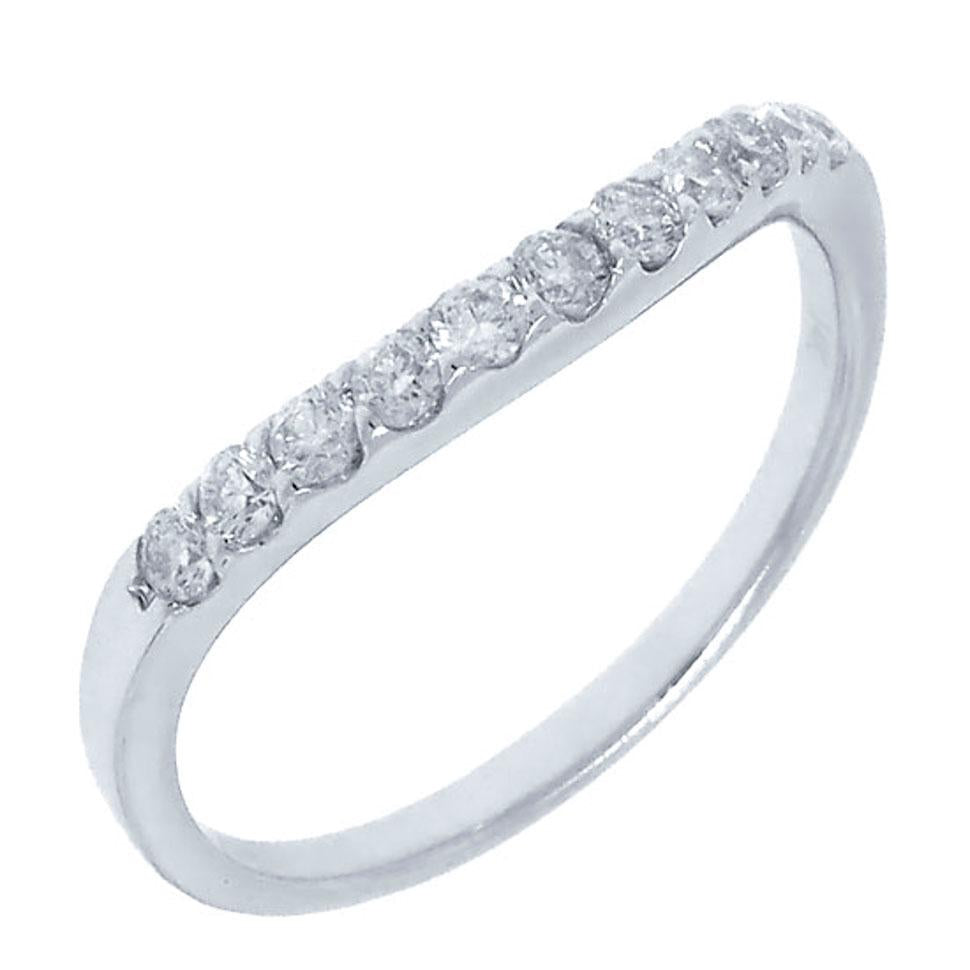 14k White Gold Diamond Lady's Curved Band - 0.35ct