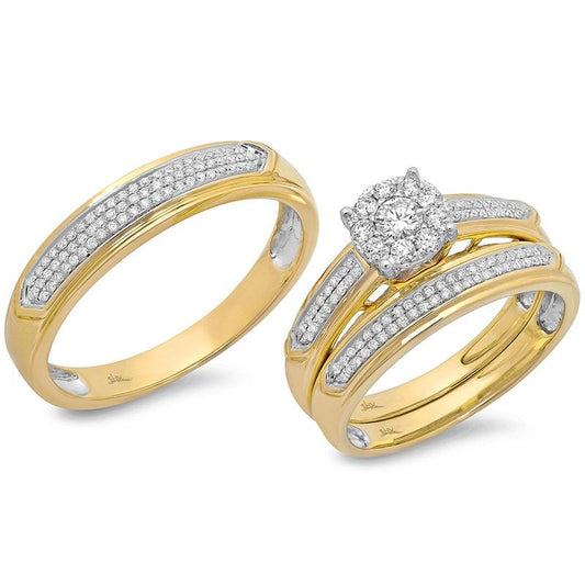 14k Yellow Gold Diamond Trio Set - 0.59ct