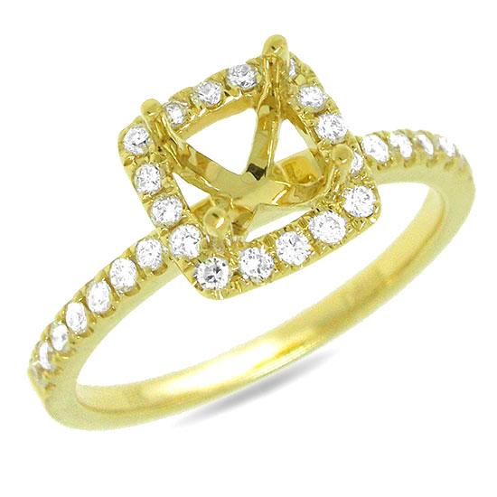 18k Yellow Gold Diamond Semi-mount Ring - 0.30ct