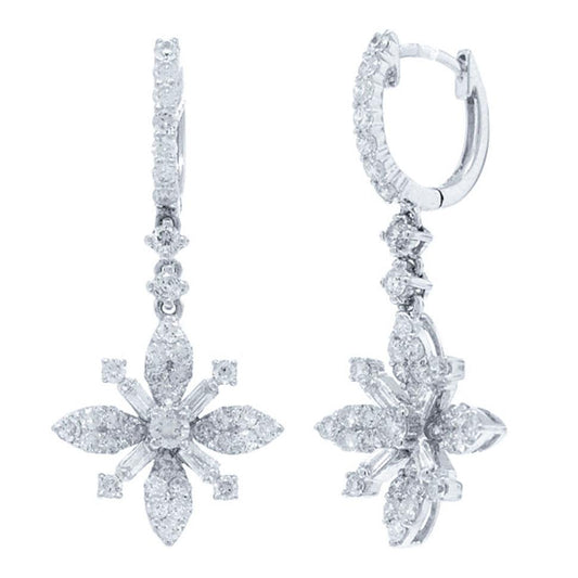 18k White Gold Diamond Earring - 1.59ct