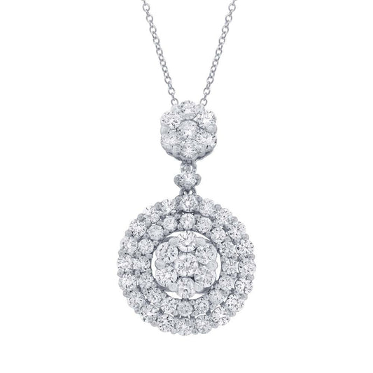 18k White Gold Diamond Pendant - 1.97ct