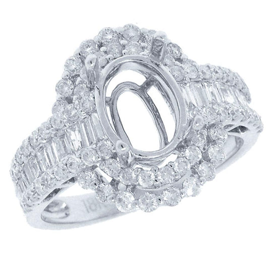 18k White Gold Diamond Semi-mount Ring - 1.19ct