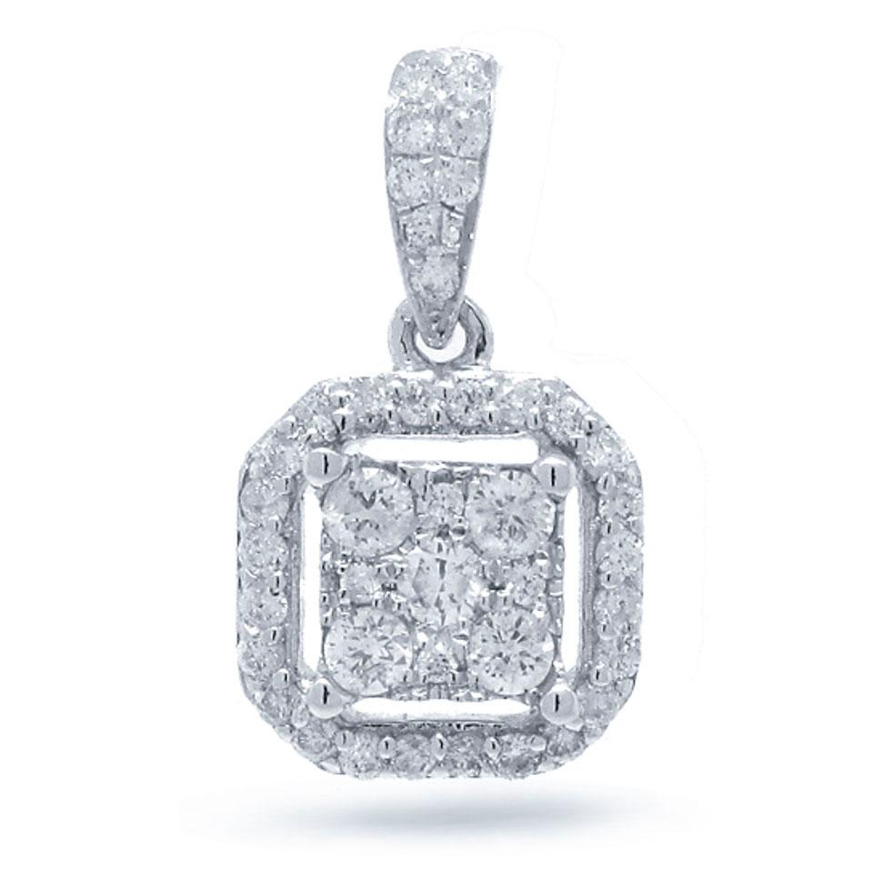 14k White Gold Diamond Pendant - 0.29ct