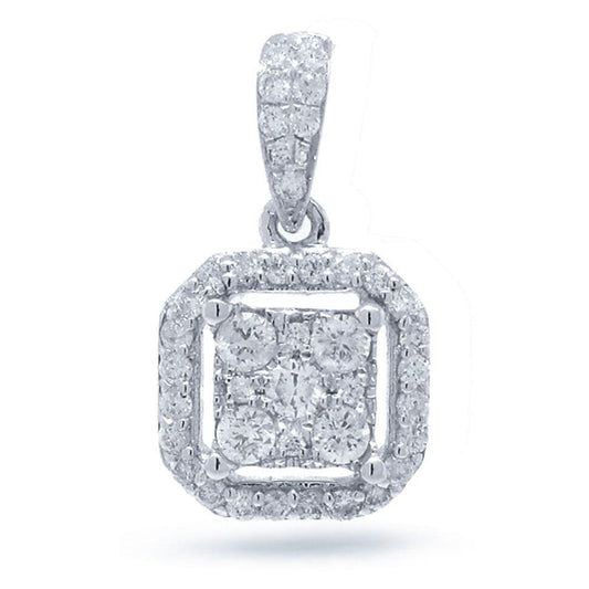 14k White Gold Diamond Pendant - 0.29ct