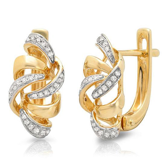 14k Yellow Gold Diamond Earring - 0.15ct