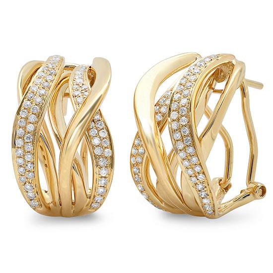 14k Yellow Gold Diamond Earring - 0.84ct