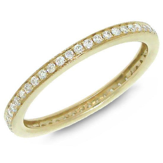 14k Yellow Gold Diamond Eternity Band Size 6 - 0.28ct