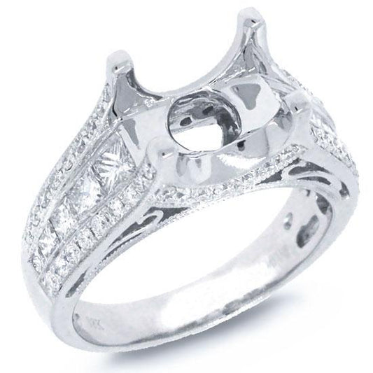 18k White Gold Diamond Semi-mount Ring - 0.86ct