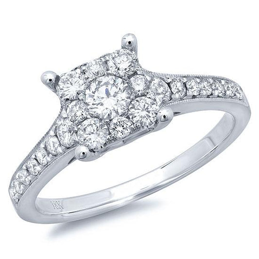 18k White Gold Diamond Lady's Ring - 0.83ct