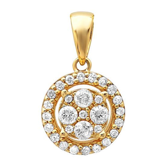 14k Yellow Gold Diamond Pendant - 0.28ct