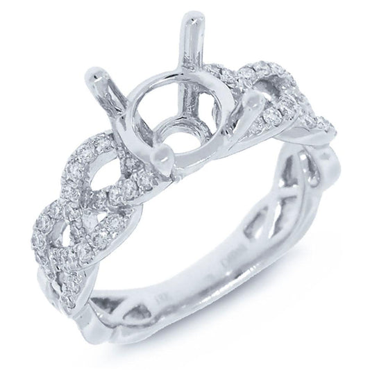18k White Gold Diamond Semi-mount Ring - 0.35ct