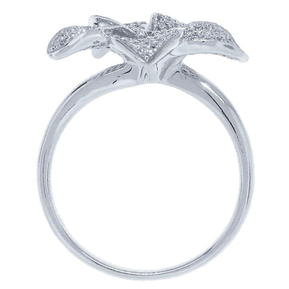 14k White Gold Diamond Flower Ring - 0.51ct V0294