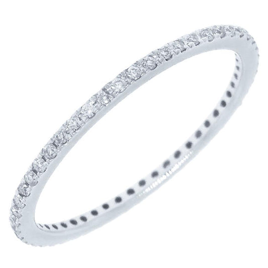18k White Gold Diamond Eternity Band Size 2.5