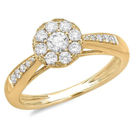 14k Yellow Gold Diamond Lady's Ring - 0.58ct