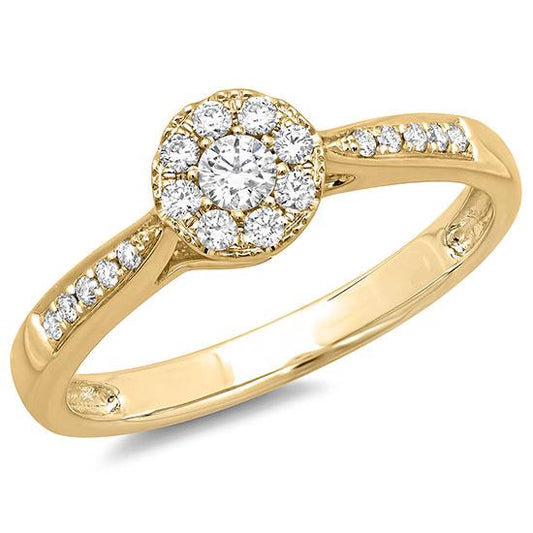 14k Yellow Gold Diamond Lady's Ring - 0.24ct