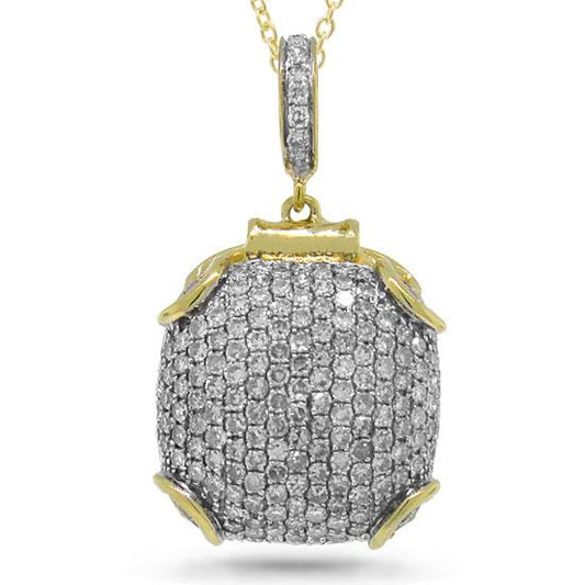 14k Yellow Gold Diamond Pave Pendant - 1.02ct