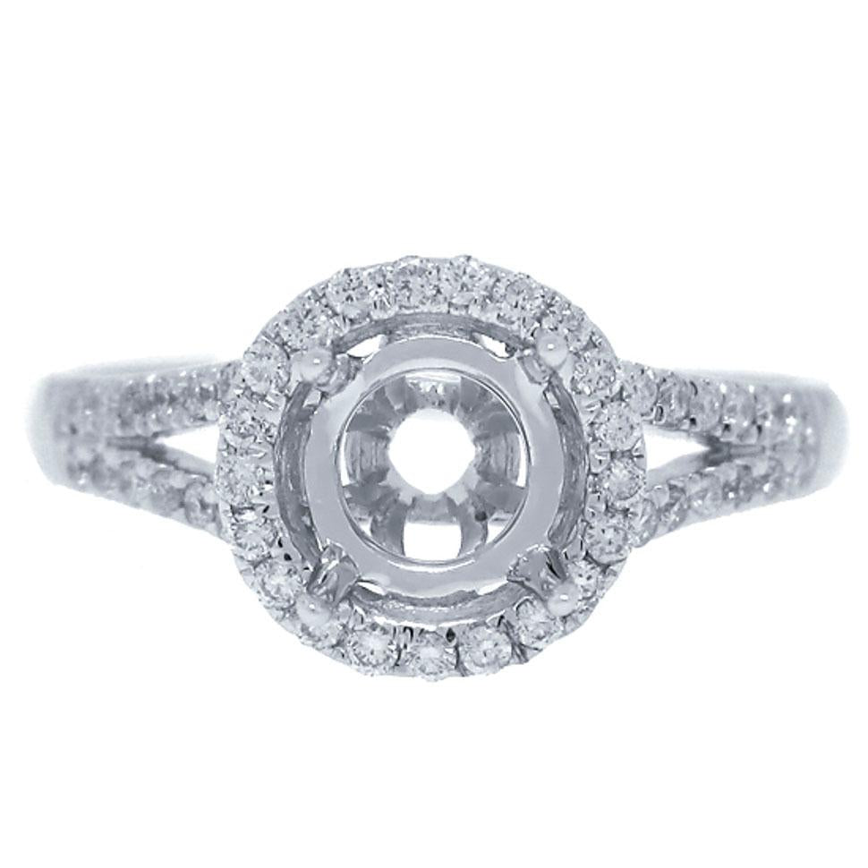 14k White Gold Diamond Semi-mount Ring - 0.30ct